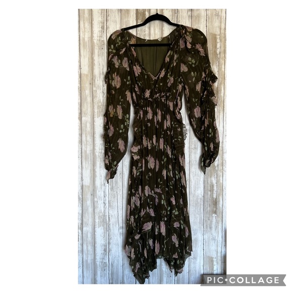 Ulla Johnson Lorelei Floral Ruffle Midi Dress - Picture 2 of 9